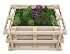 Hochbeet mit 4 Paletten Holz 149 x 120 x 80 cm