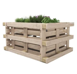 Hochbeet mit 4 Paletten Holz 149 x 120 x 80 cm