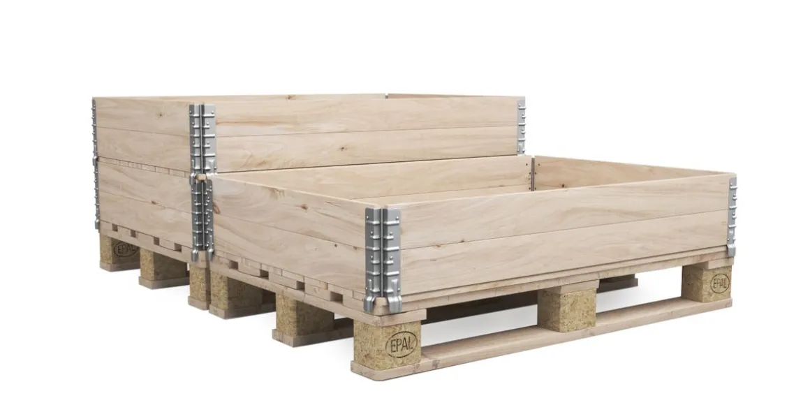 Hochbeet mit 2 Paletten Holz 120 x 80 x 34 cm