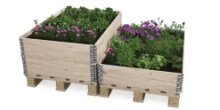 Hochbeet mit 2 Paletten Holz 120 x 80 x 34 cm