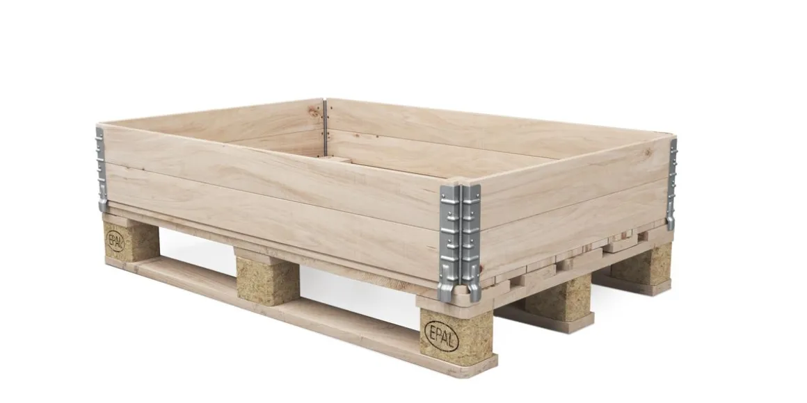 Hochbeet mit 2 Paletten Holz 120 x 80 x 34 cm