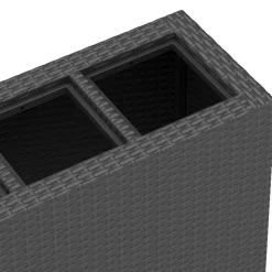 Hochbeet Rattan mit 4 Töpfen 100 x 30 x 60 cm schwarz