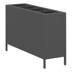Hochbeet Rattan mit 4 Töpfen 100 x 30 x 60 cm schwarz