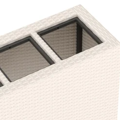 Hochbeet Rattan mit 4 Töpfen 100 x 30 x 60 cm beige