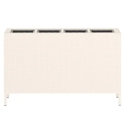 Hochbeet Rattan mit 4 Töpfen 100 x 30 x 60 cm beige