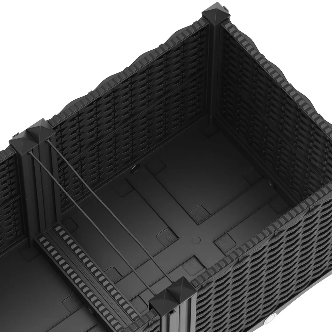 Hochbeet Rattan 120 x 40 x 38 cm schwarz