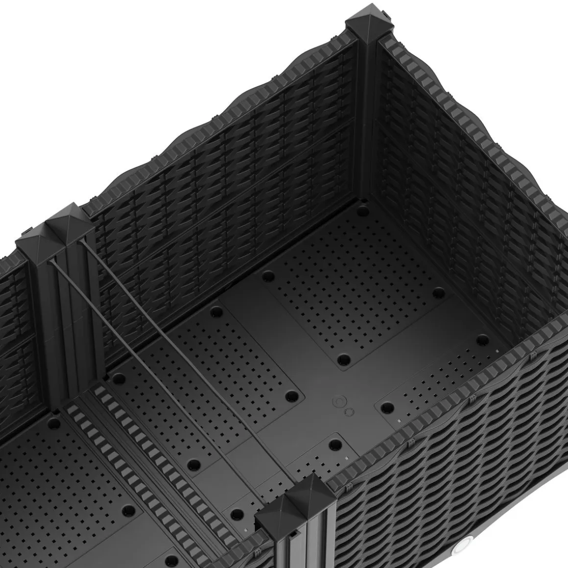 Hochbeet Rattan 120 x 40 x 38 cm schwarz