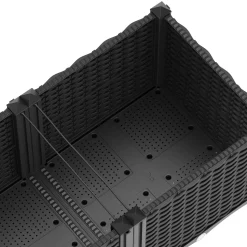 Hochbeet Rattan 80 x 40 x 38 cm schwarz