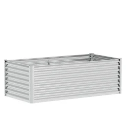 Hochbeet Stahl 180 x 90 x 60 cm silber