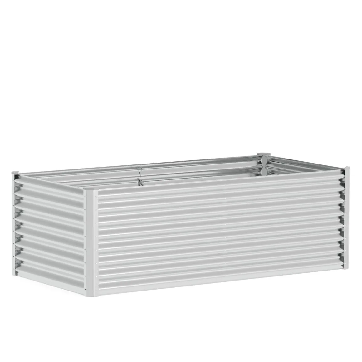 Hochbeet Stahl 180 x 90 x 60 cm silber