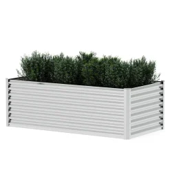 Hochbeet Stahl 180 x 90 x 60 cm silber
