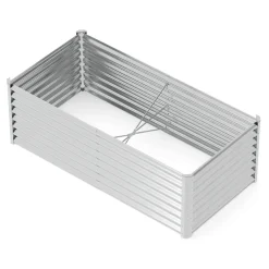 Hochbeet Stahl 180 x 90 x 60 cm silber