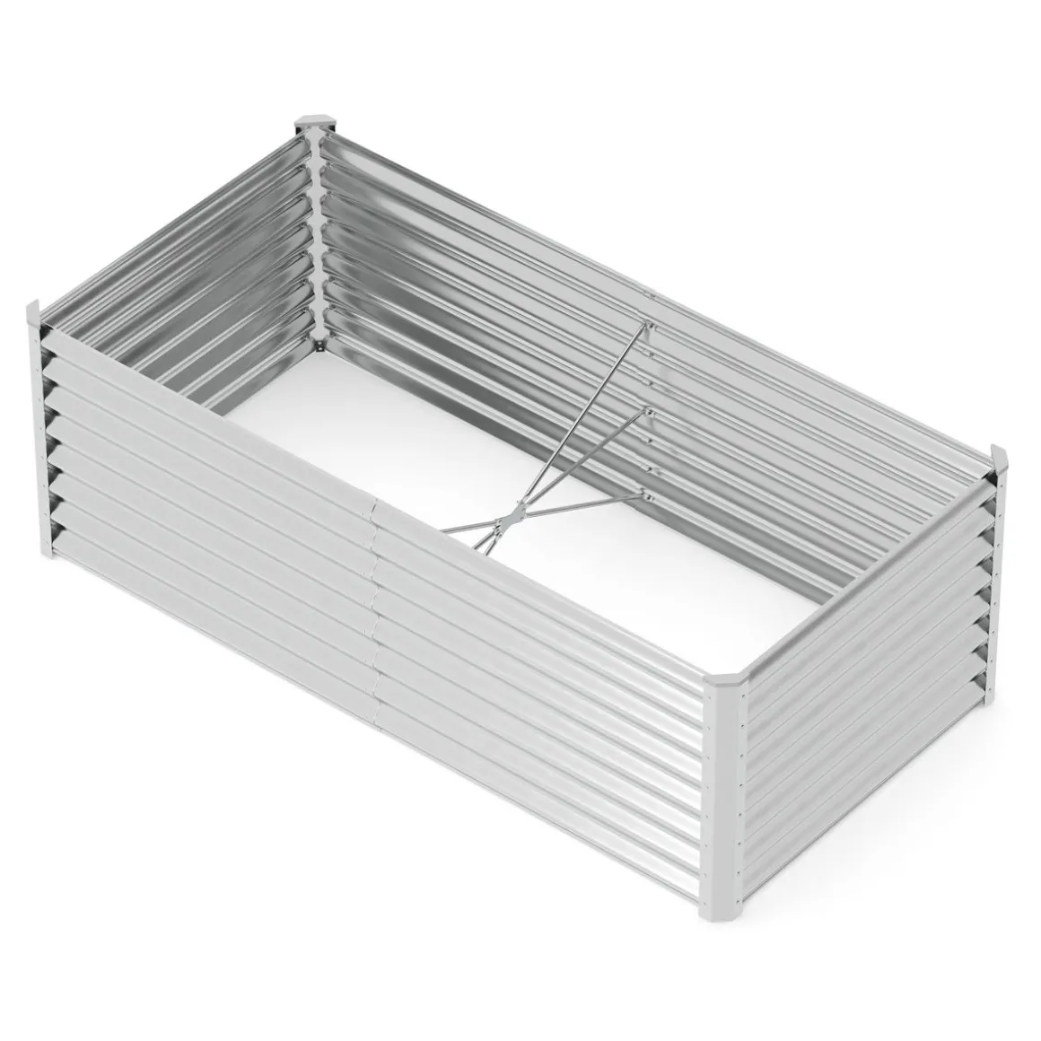 Hochbeet Stahl 180 x 90 x 60 cm silber