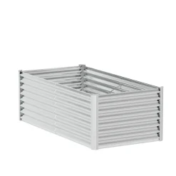 Hochbeet Stahl 180 x 90 x 60 cm silber