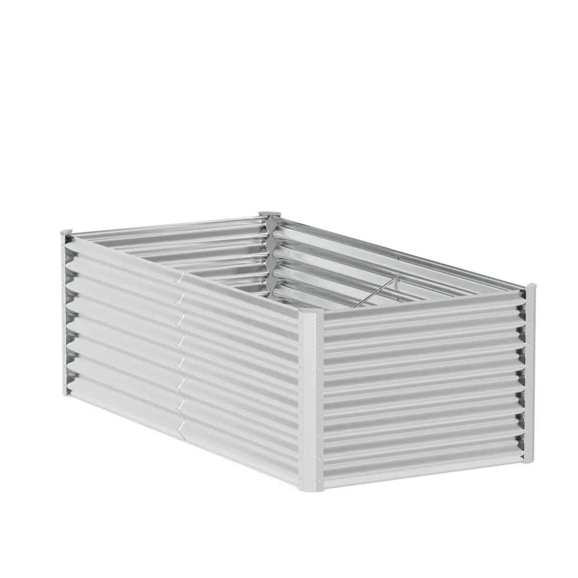 Hochbeet Stahl 180 x 90 x 60 cm silber