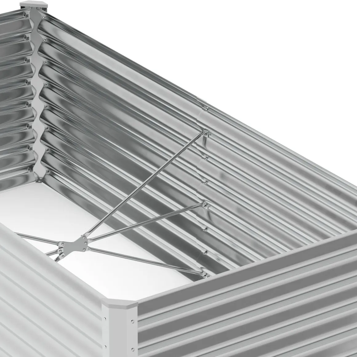 Hochbeet Stahl 180 x 90 x 60 cm silber
