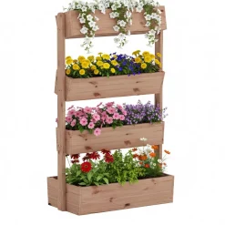 Hochbeet Vertikalbeet Holz 85 x 45 x 140 cm natur