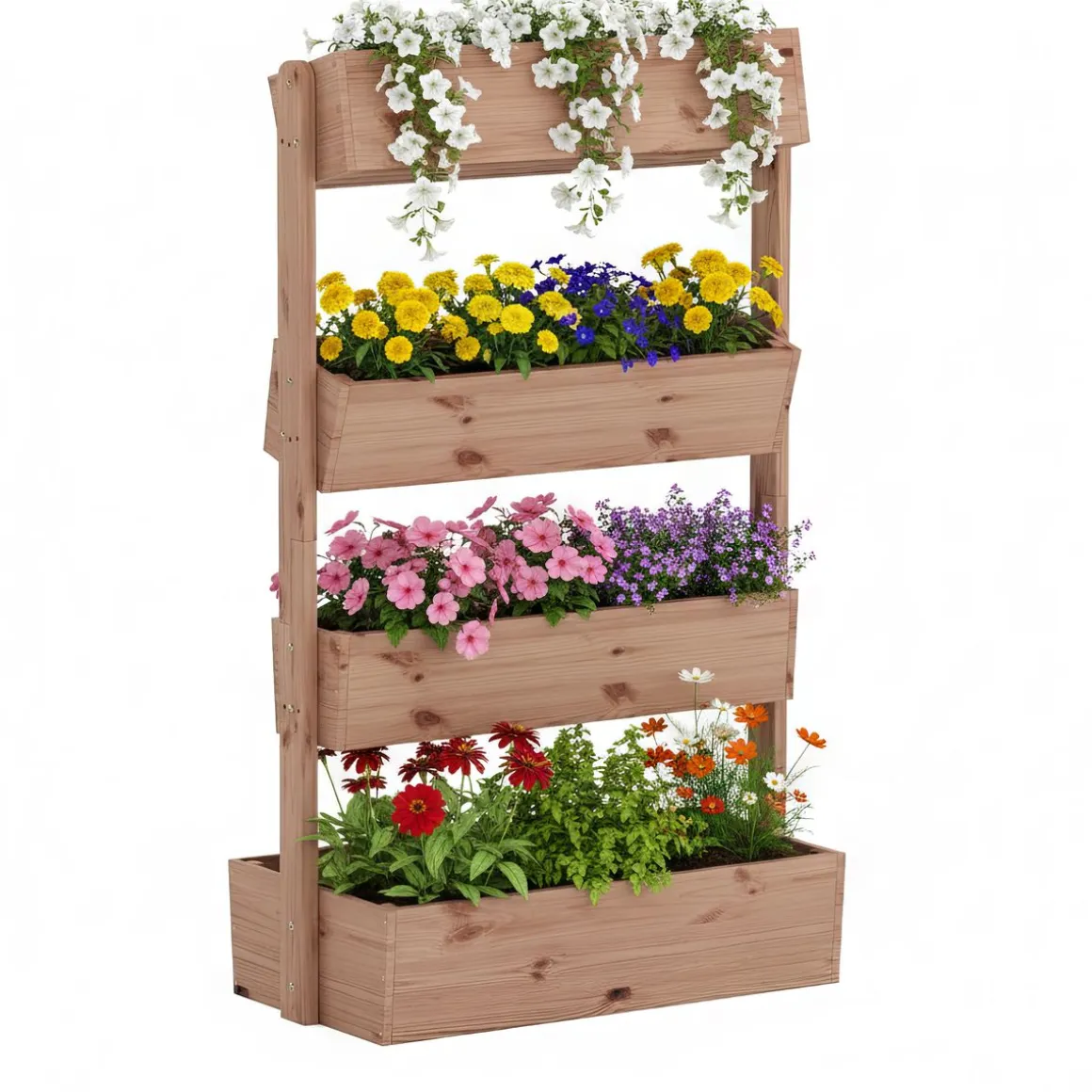 Hochbeet Vertikalbeet Holz 85 x 45 x 140 cm natur
