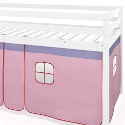Hochbett BARBY 90 x 200 cm rosa/natur