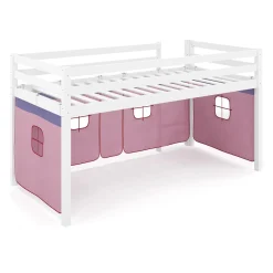 Hochbett BARBY 90 x 200 cm rosa/natur