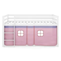 Hochbett BARBY 90 x 200 cm rosa/natur