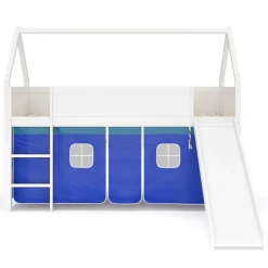 Hochbett JESSI mit Rutsche und Leiter 90 x 200 cm weiss