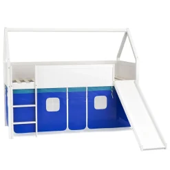 Hochbett JESSI mit Rutsche und Leiter 90 x 200 cm weiss