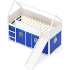 Hochbett JESSI mit Rutsche und Leiter 90 x 200 cm weiss