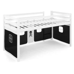 Hochbett PIRATE 90 x 200 cm schwarz/natur
