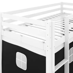 Hochbett PIRATE 90 x 200 cm schwarz/natur