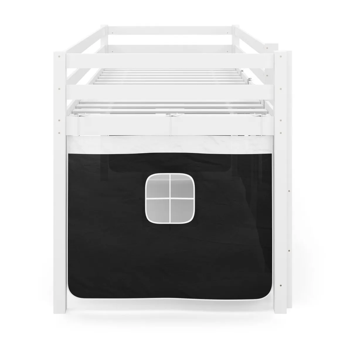 Hochbett PIRATE 90 x 200 cm schwarz/natur