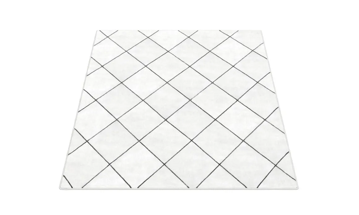 Hochflor Teppich EVE 160 x 220 cm beige/schwarz