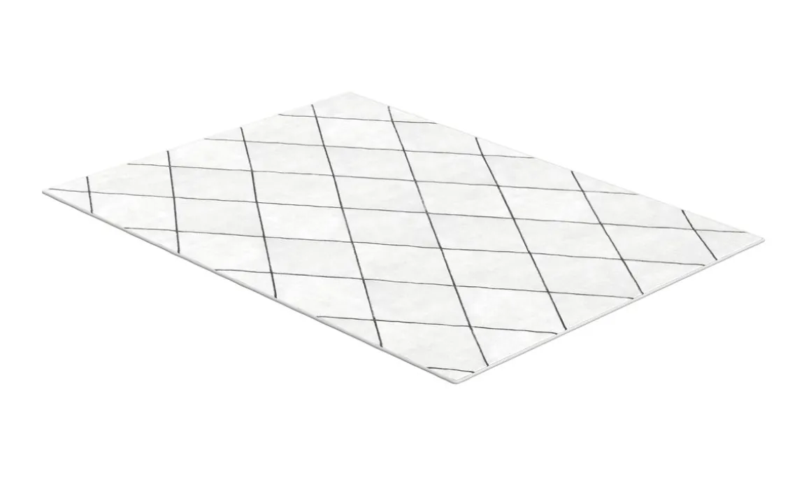Hochflor Teppich EVE 160 x 220 cm beige/schwarz