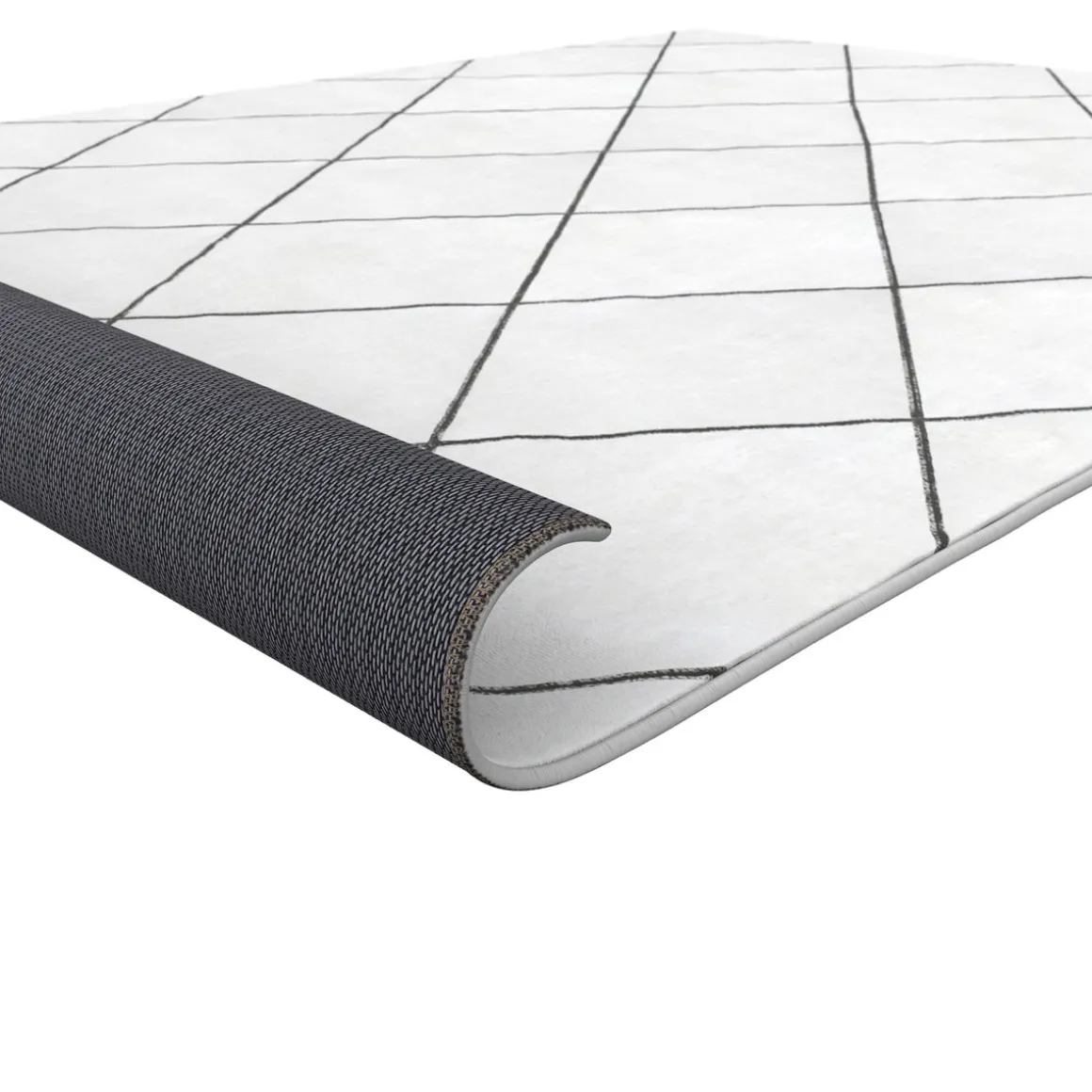 Hochflor Teppich EVE 160 x 220 cm beige/schwarz
