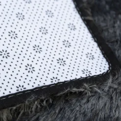 Hochflor Teppich flauschig 120 x 180 cm schwarz