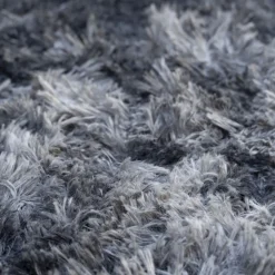 Hochflor Teppich flauschig 120 x 180 cm schwarz