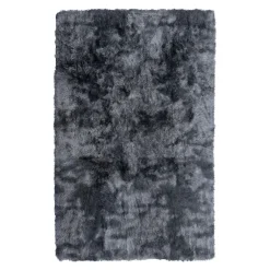 Hochflor Teppich flauschig 120 x 180 cm schwarz