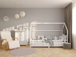 Hochflor Teppich rund 120 cm creme