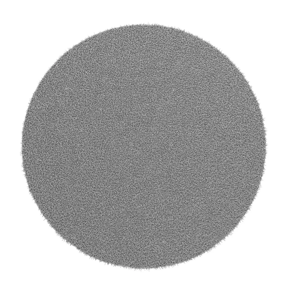 Hochflor Teppich rund 120 cm grau
