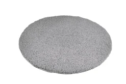 Hochflor Teppich rund 120 cm grau