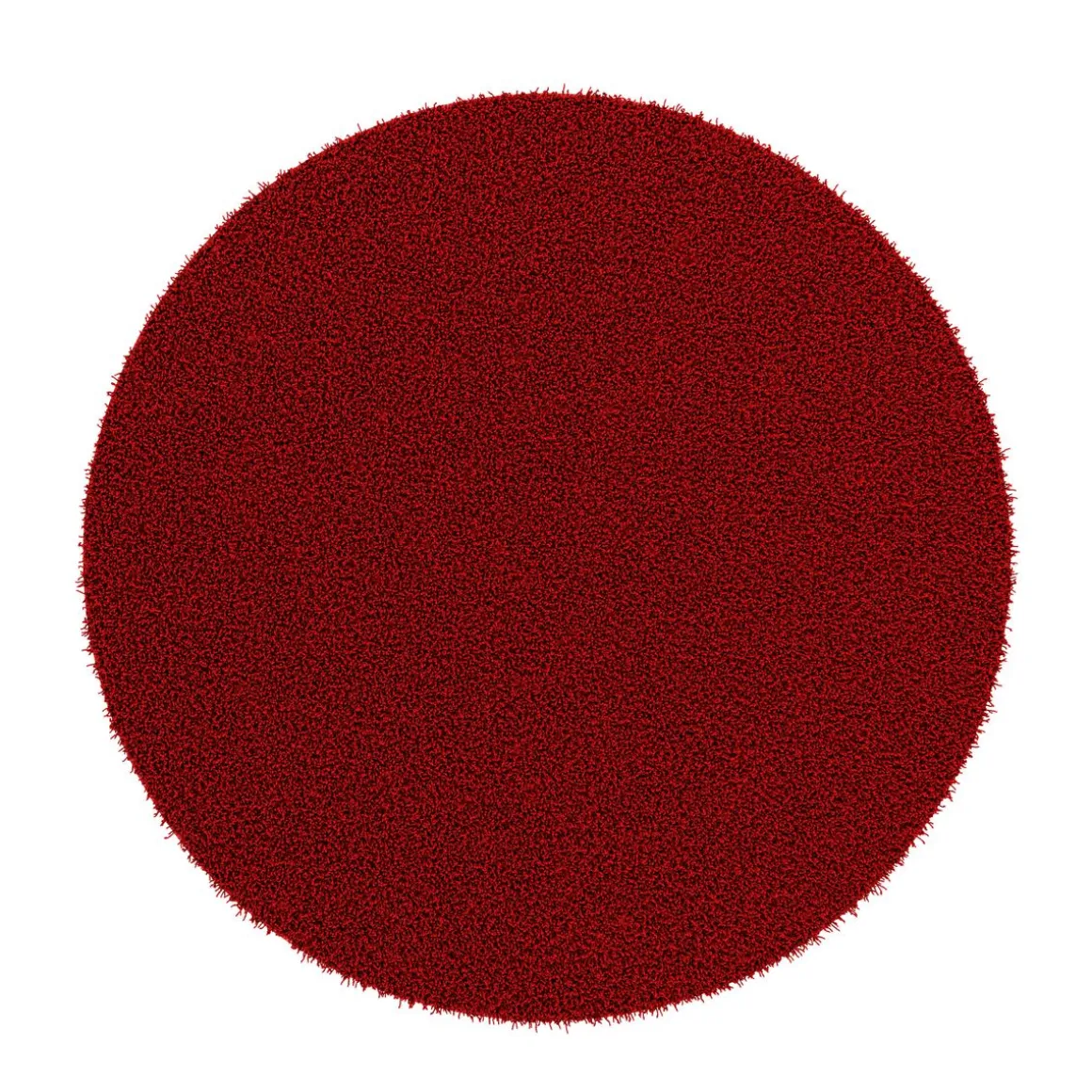 Hochflor Teppich rund 120 cm rot