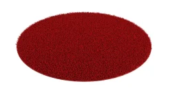 Hochflor Teppich rund 120 cm rot