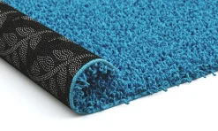 Hochflor Teppich rund 120 cm türkis