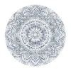 Hochflor Teppich rund 120 cm weiss/grau