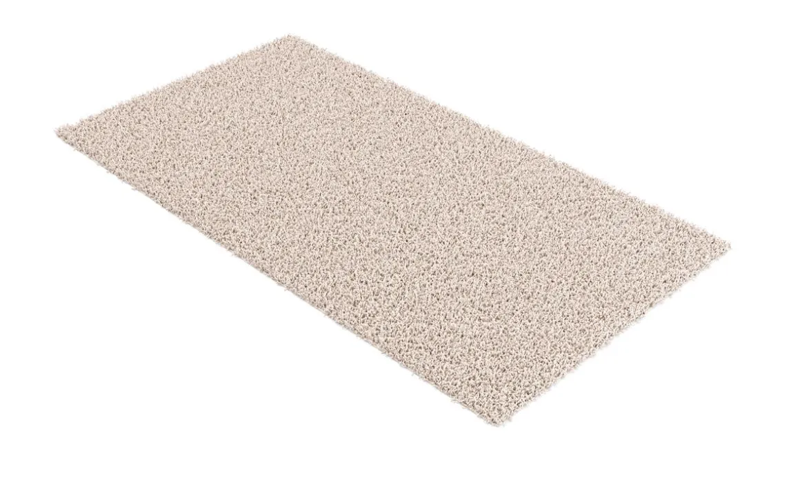 Hochflor Teppich 80 x 150 cm creme