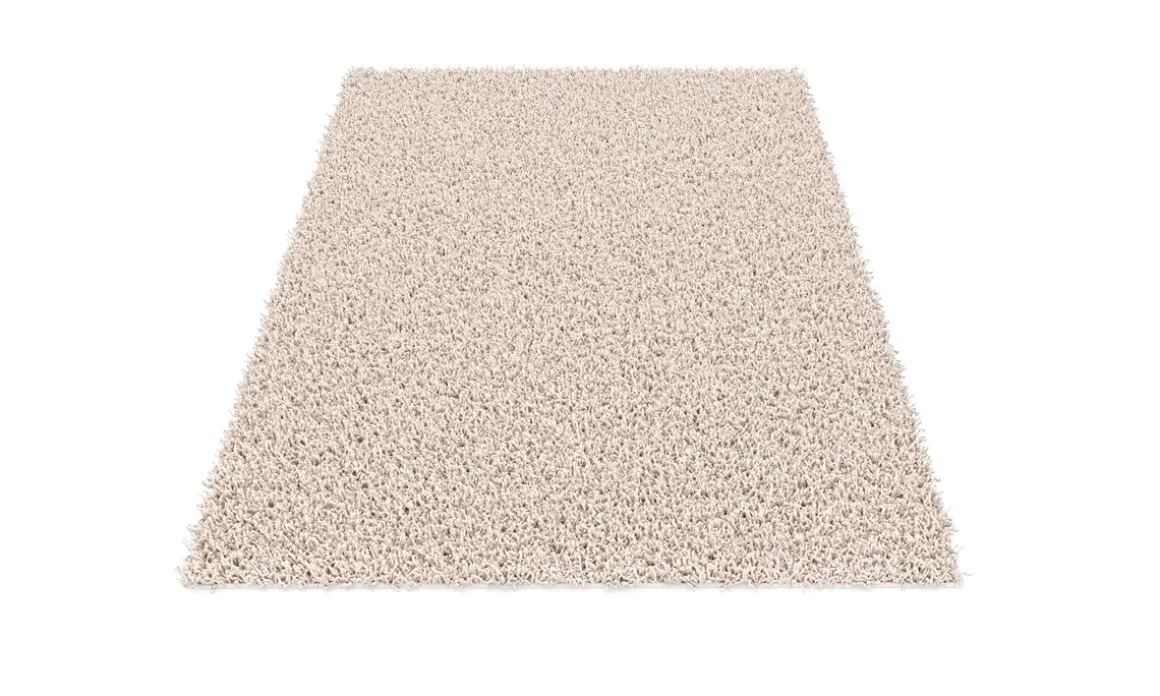 Hochflor Teppich 80 x 150 cm creme
