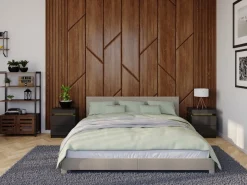 Hochflor Teppich 160 x 230 cm grau
