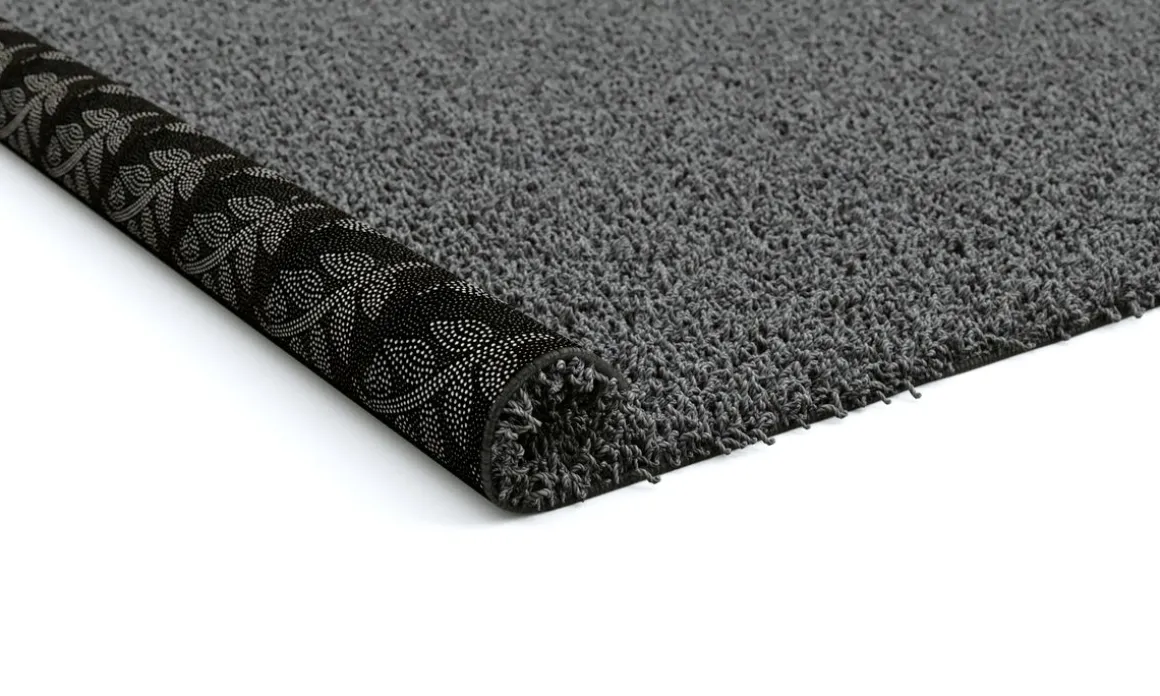 Hochflor Teppich 120 x 170 cm grau