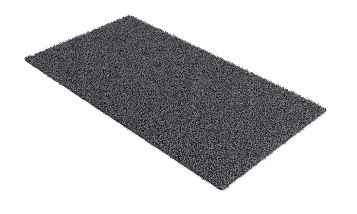 Hochflor Teppich 80 x 150 cm grau