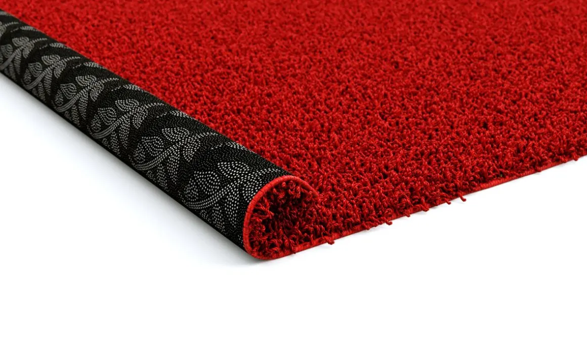Hochflor Teppich 60 x 110 cm rot